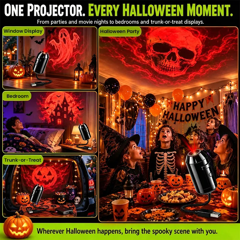 Plug-&-Play HD Star Projector: Halloween 6-Disc Set