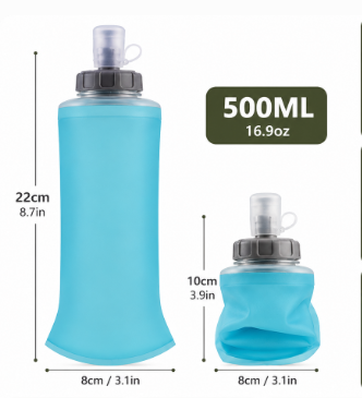Silent Collapsible Hunting Water Bottle – 500ML Soft Flask for Outdoor Adventure