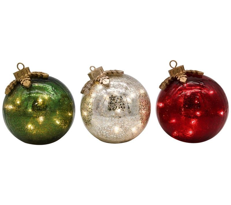 Glass Tabletop Christmas Ornaments