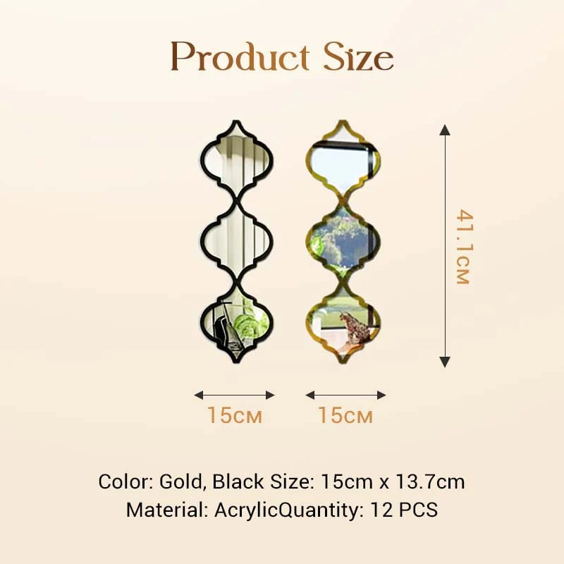 ⏰12PCS 3D Acrylic Mirror Rhombus Wall Stickers