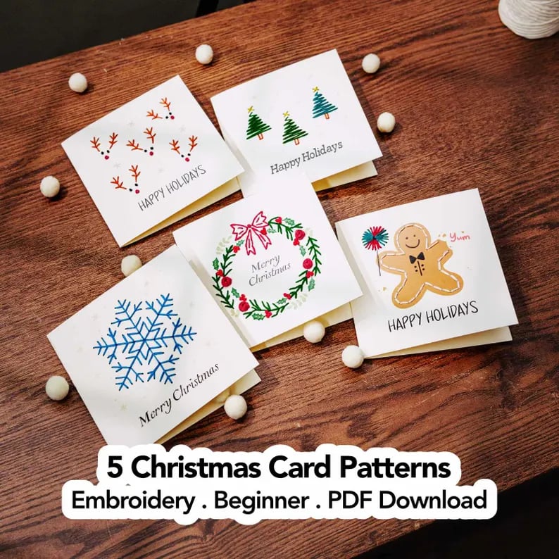 🌲Christmas Hand Embroidery Card DIY Kit | Stitch Your Way Into the Christmas Spirit ✨ 🎁