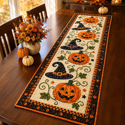 🍂 Autumn Spell Quilted Table Runner – Instant Cozy Fall & Halloween Vibe 🎃