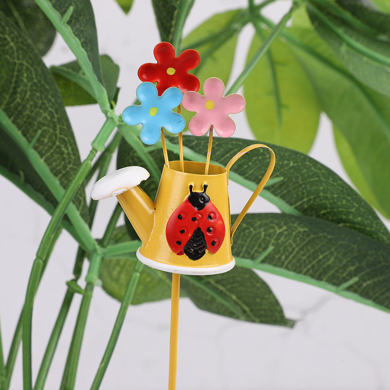 🌸 Colorful Metal Garden Stake Decor