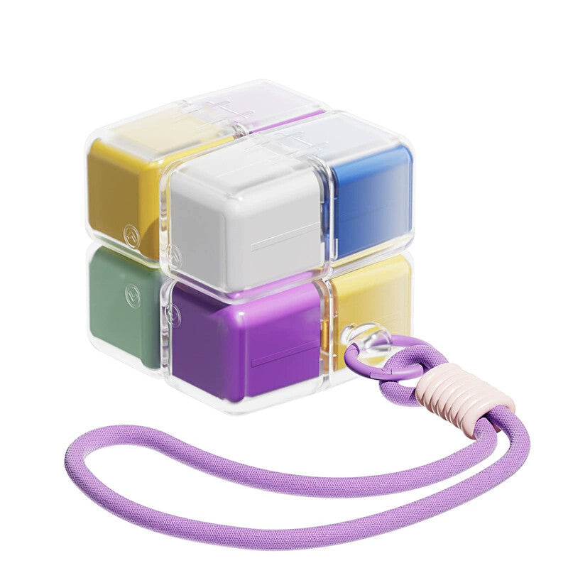💊 Cube Pill Organizer - Portable 8-Compartment Case