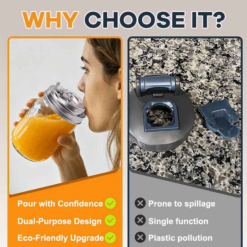 Stainless Steel Wide-mouth Mason Jar Lid 🥤