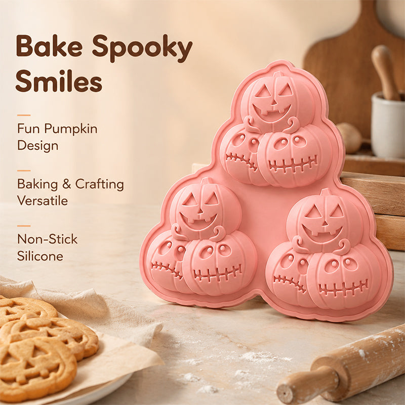 🎃 3-Cavity Halloween Pumpkin Mold