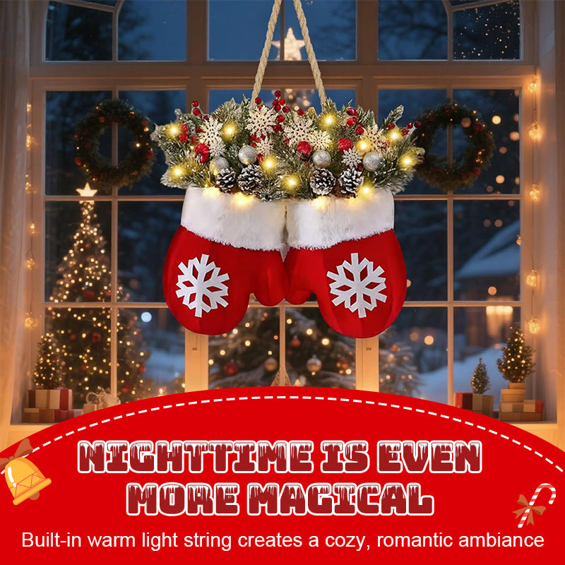 🎅 Sparkling Christmas Glove Wreath · Create a warm and cosy Christmas atmosphere