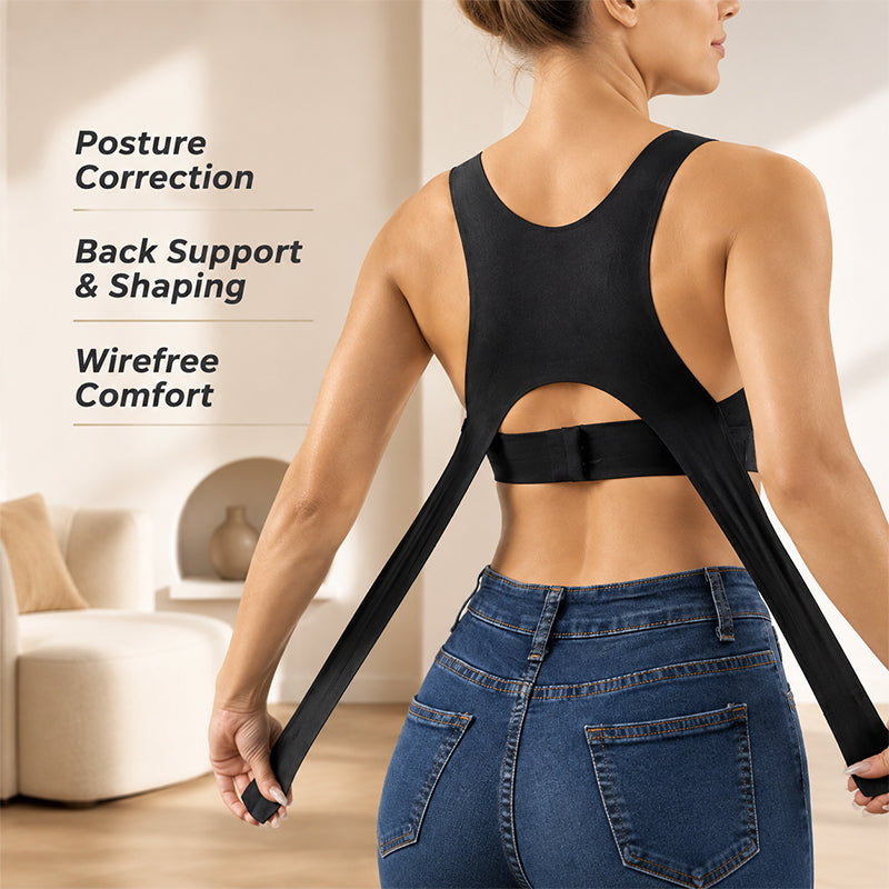 Women’s Posture Correcting Back-Smoothing Sports Bra with Front Closure