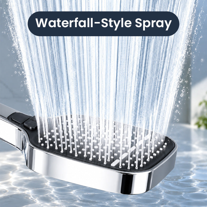 Square Air-Boosted Waterfall Handheld Shower Head 🚿