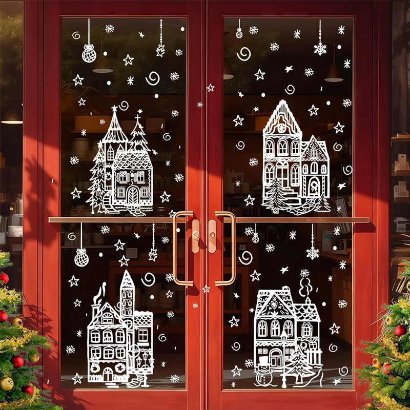 Naklejki świątecznej wioski