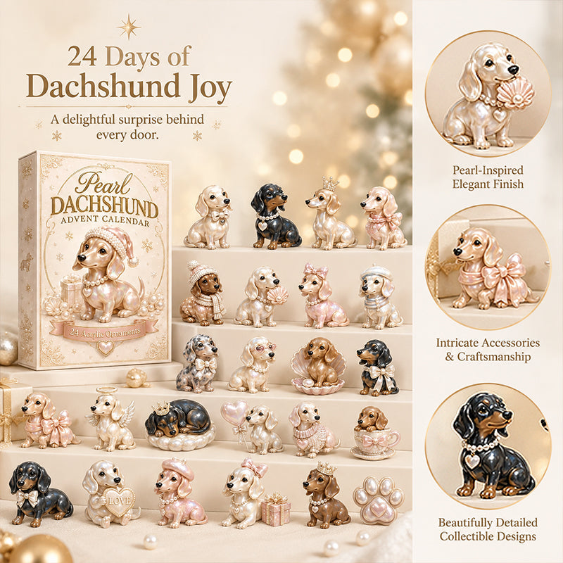 2026 Pearl Dachshund Christmas Advent Calendar | 24-Day Dog-Themed Collectible Decor Gift Box