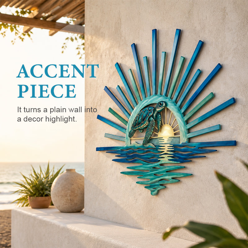 ⏳ Last Day 49% OFF – 🌊 Coastal Sunrise Metal Wall Art🐚
