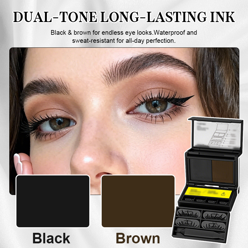 3-in-1 Portable Eye Makeup Kit: Lower Lash Stamp + Beauty Mark Dotter + Eyeliner