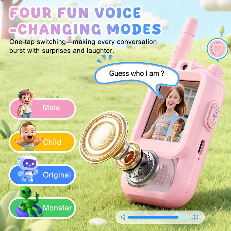 📹 Kids' Video Walkie Talkies – Live Video Chat & 3 Fun Voice Effects