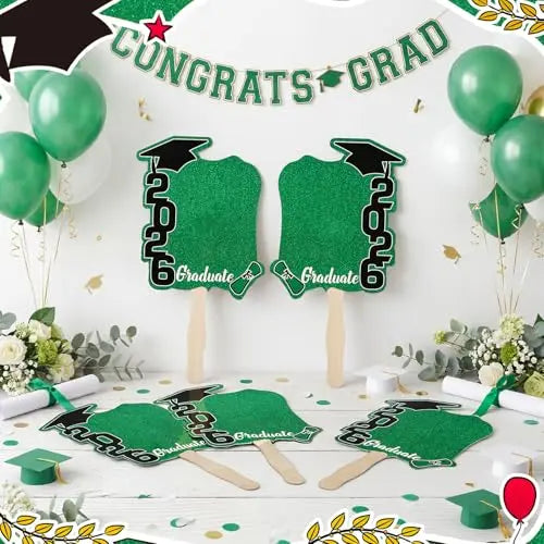 🔥Last Day 49% OFF - 🎓Class of 2026 Graduation Fan Set — Double-Sided Photo Props with Handles