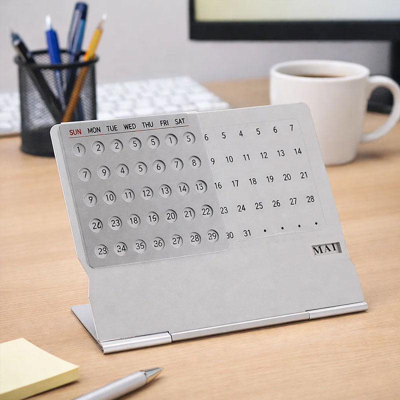 📅 Metal Perpetual Desk Calendar