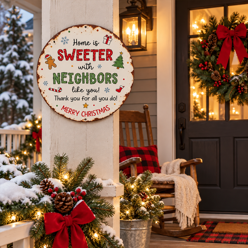 Vintage Christmas Neighbor Sign