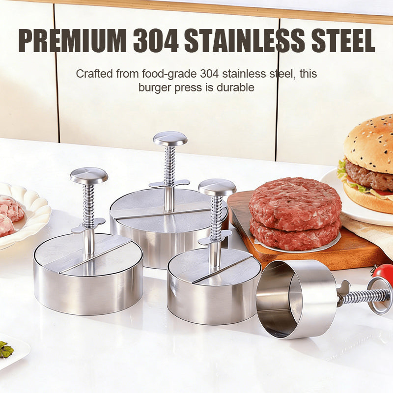 304 Stainless Steel Burger Press - Perfect Patties Every Time!