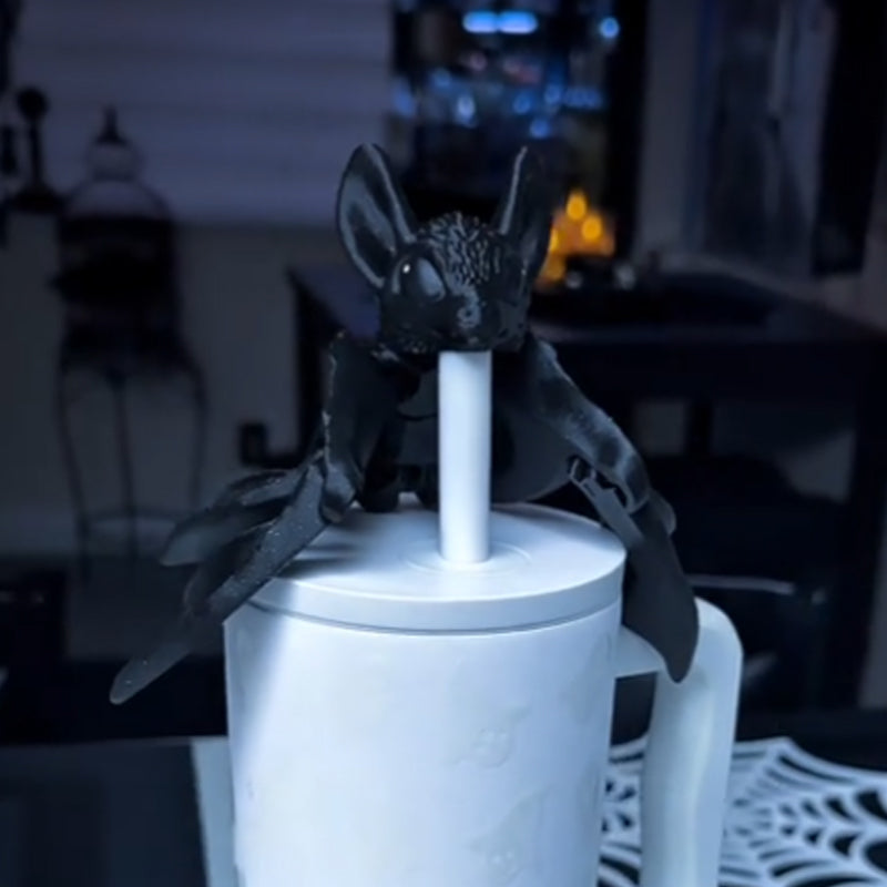 🦇 Spooky-Cute Bat Straw Topper
