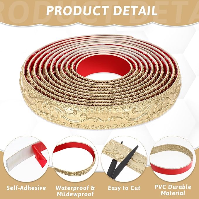 Molding Trim Wall Trim Peel and Stick Wall Molding for Mirror Frames, Furniture, Ceiling Decor