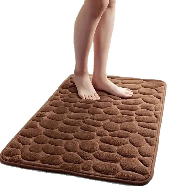 Memory Foam Embossed Soft Stone Bathroom Non-slip Carpet
