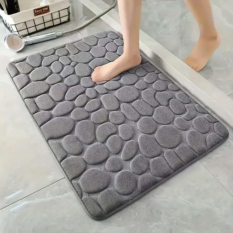 Memory Foam Embossed Soft Stone Bathroom Non-slip Carpet