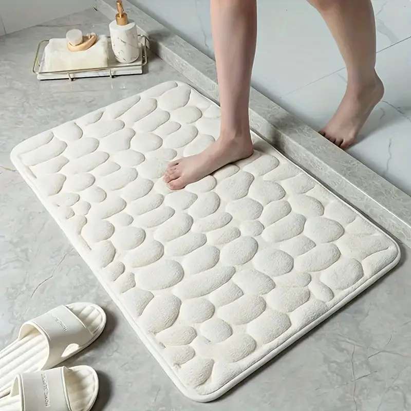 Memory Foam Embossed Soft Stone Bathroom Non-slip Carpet
