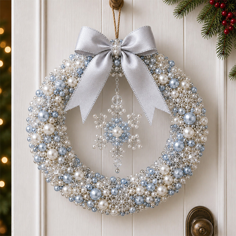 🔥Last Day BUY 3 GET 1 FREE⏳ Last Day 49% OFF – 🎄✨ DIY Christmas Pearl Wreath Kit – Handmade Beaded Holiday Door Décor 💎🎀
