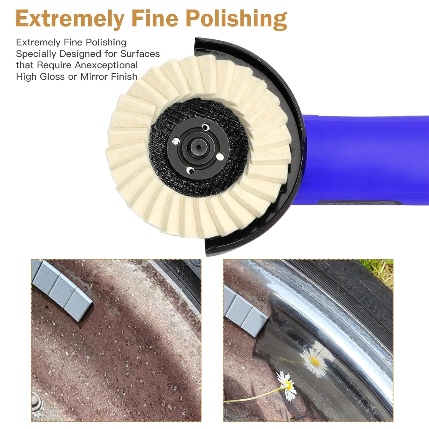Premium Wool Felt Polishing Flap Disc for Angle Grinders - Mirror Finish Made Easy