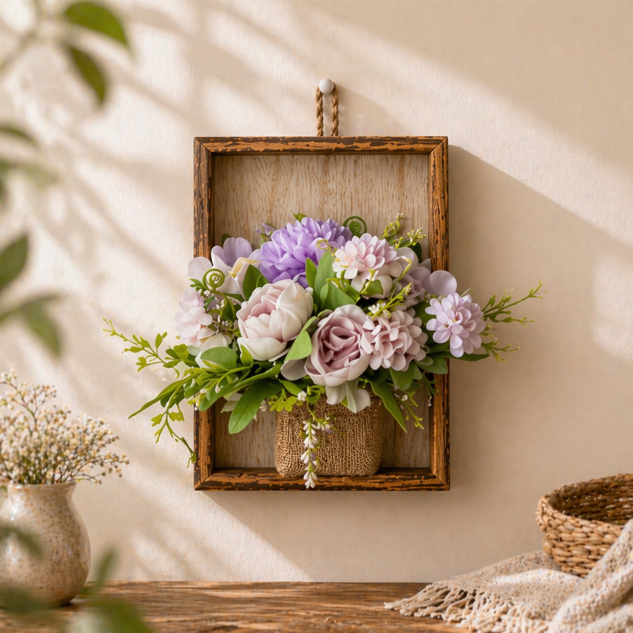 Eternal Bloom: The Rustic Floral Wall Gallery