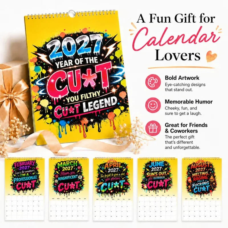 💥Early Bird Sale — 50% OFF🎁2027 Year of the Cunt Wall Calendar – Bold Graffiti Humor Calendar📆🌟
