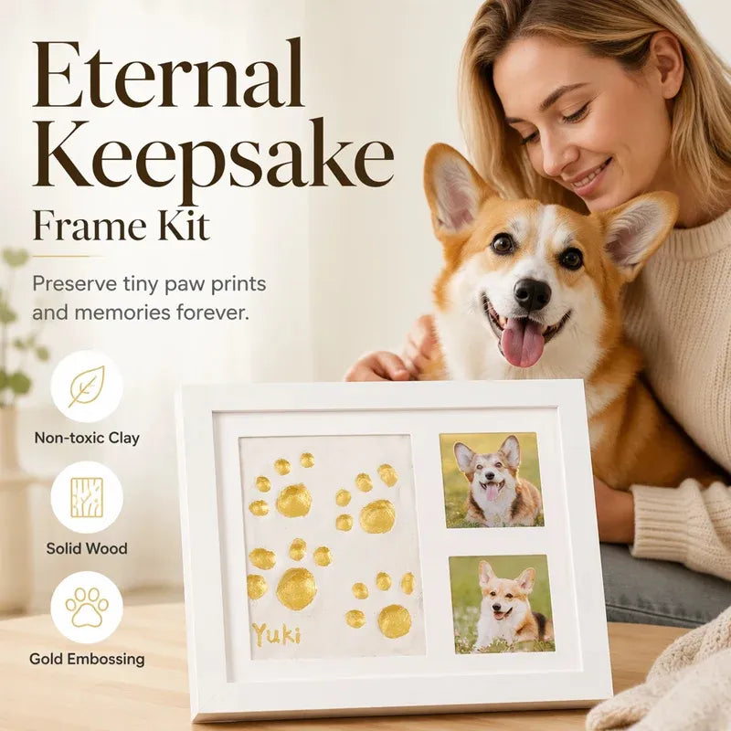DIY Pet Paw Print Keepsake Frame Kit – Paw Impression & Photo Display