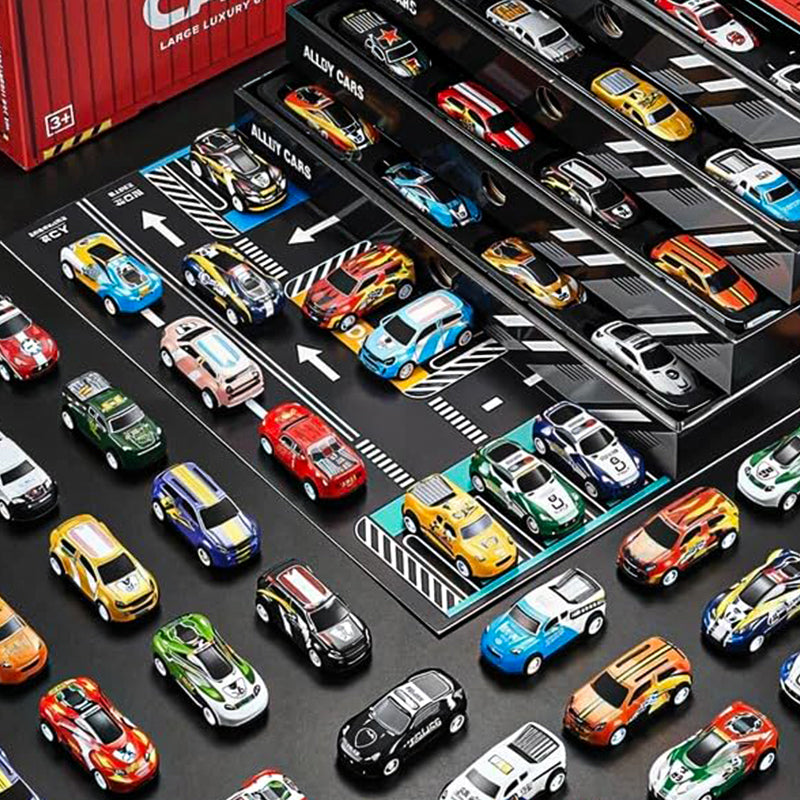 Zestaw upominkowy z mini kontenerem z funkcją pullback do samochodu 🚗🎁