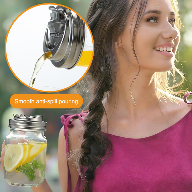 Stainless Steel Wide-mouth Mason Jar Lid 🥤