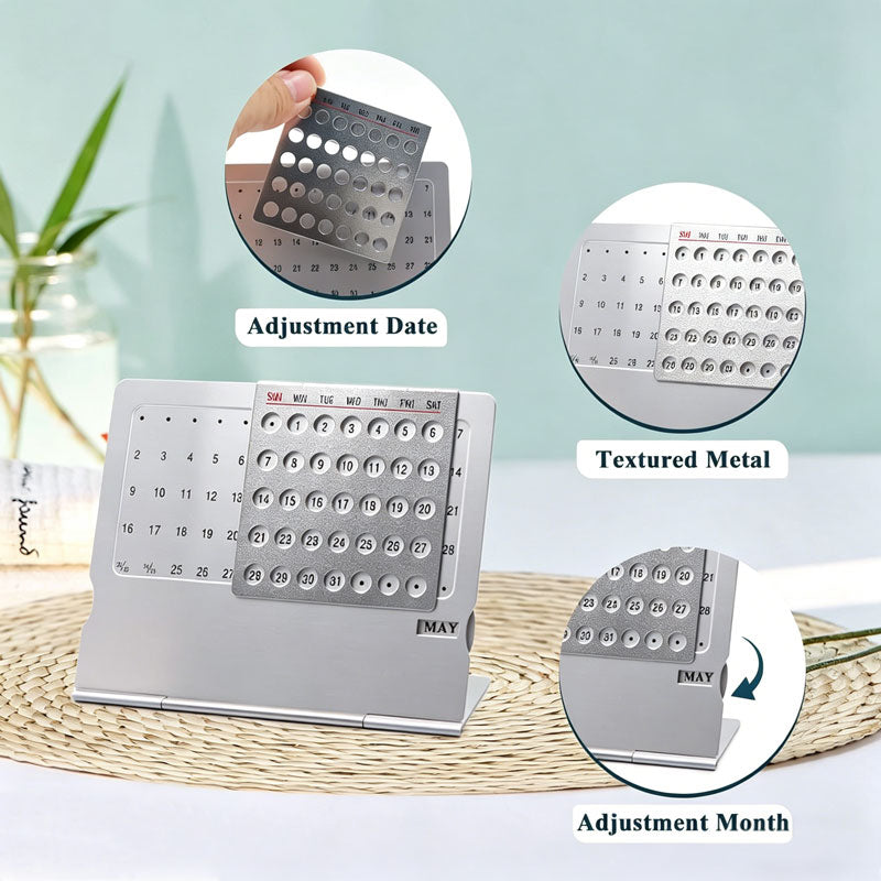 📅 Metal Perpetual Desk Calendar
