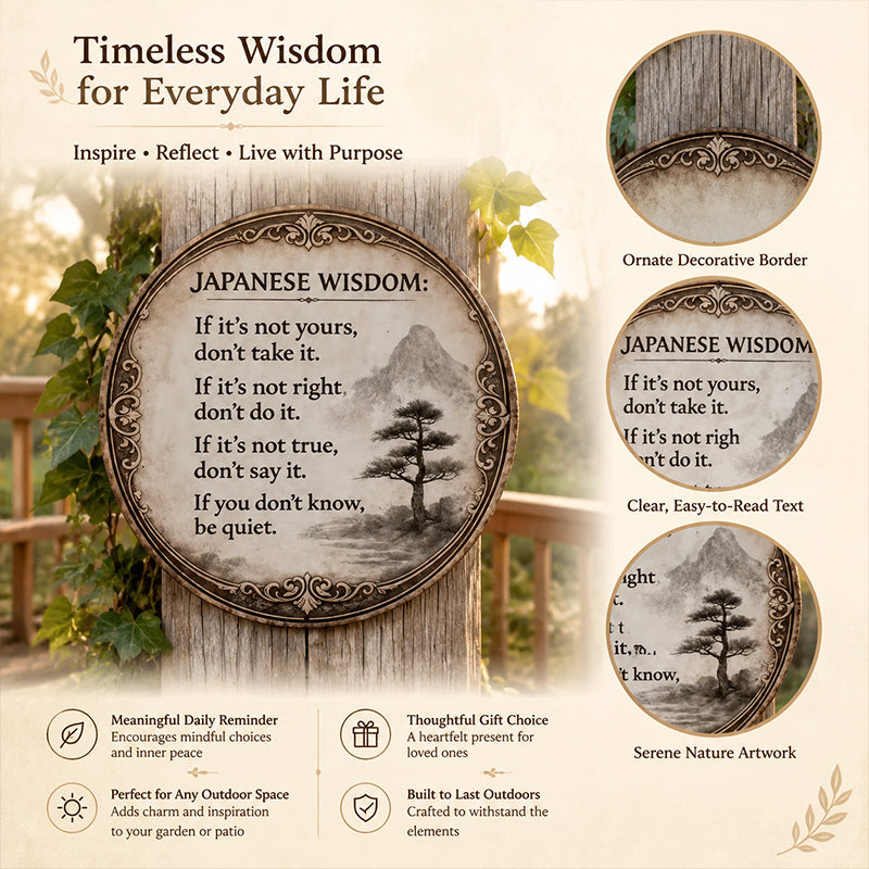 🍂 Vintage Eastern Wisdom Quote Sign