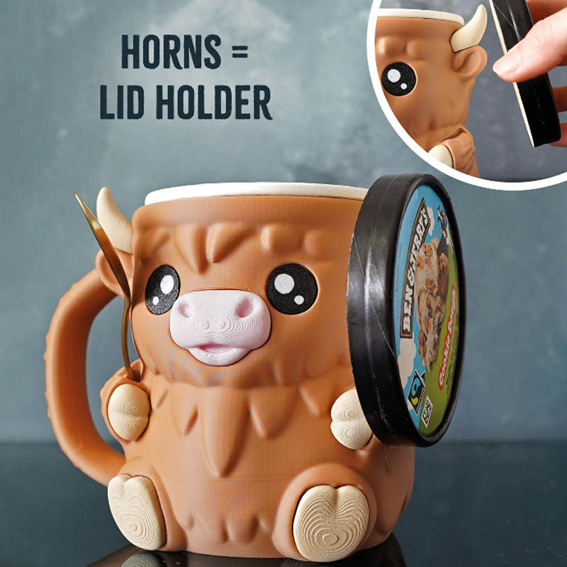 Ferdinand Highland Cow Ice Cream Pint Holder