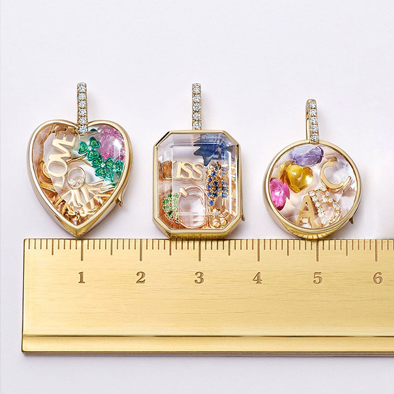 Personalized glass photo box pendant