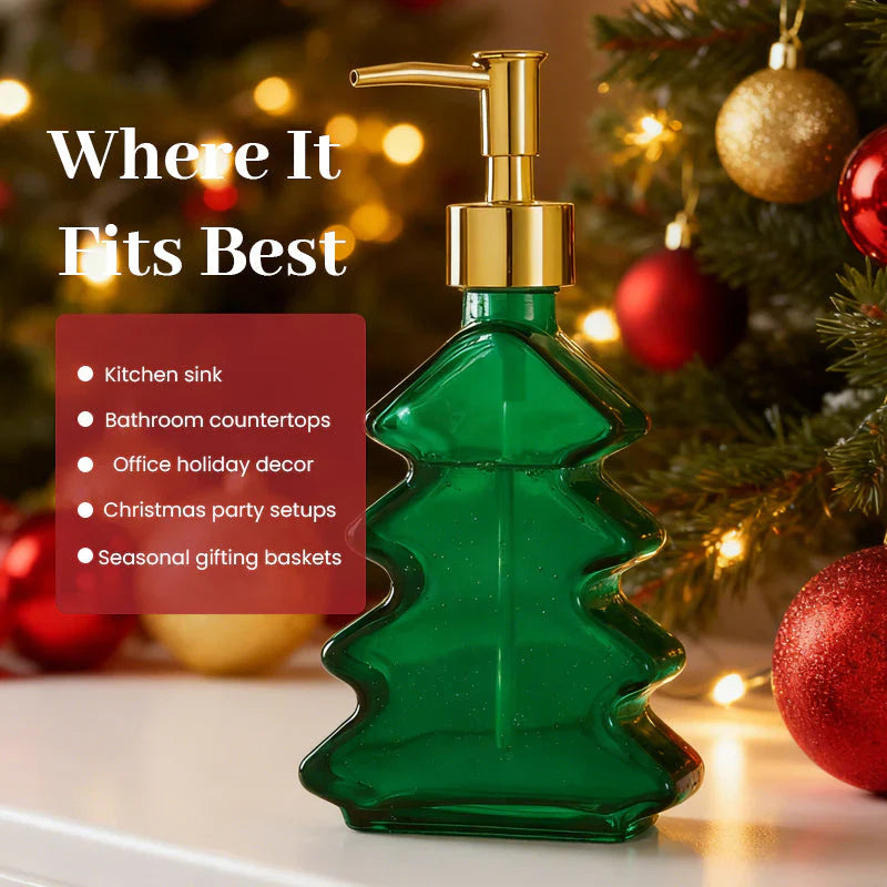 🔥Christmas sale 49% off🎄Christmas Tree Glass Soap Dispenser