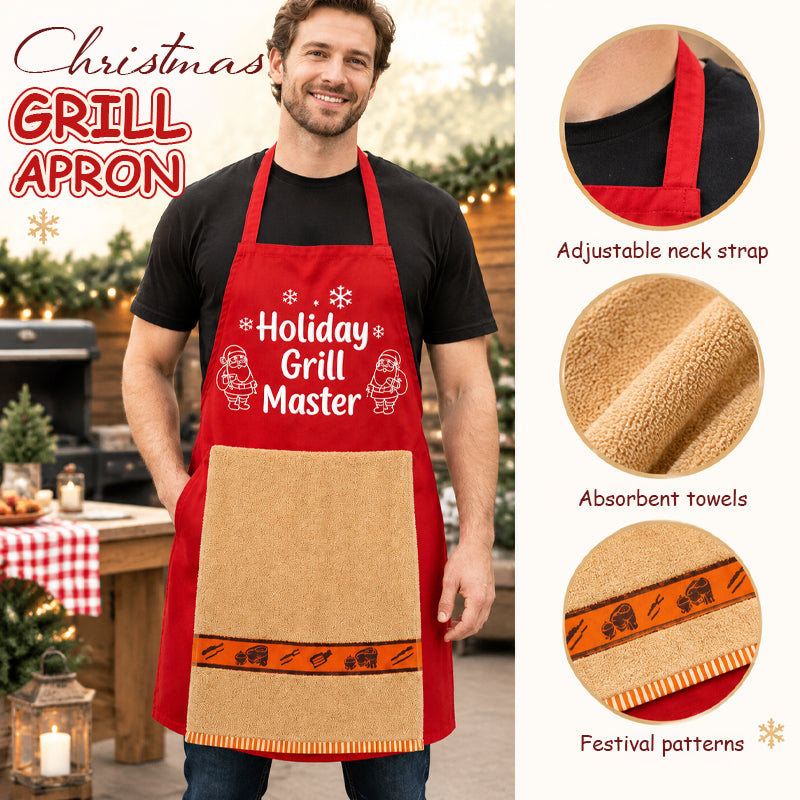 🎄🍖 Fun Christmas BBQ Apron