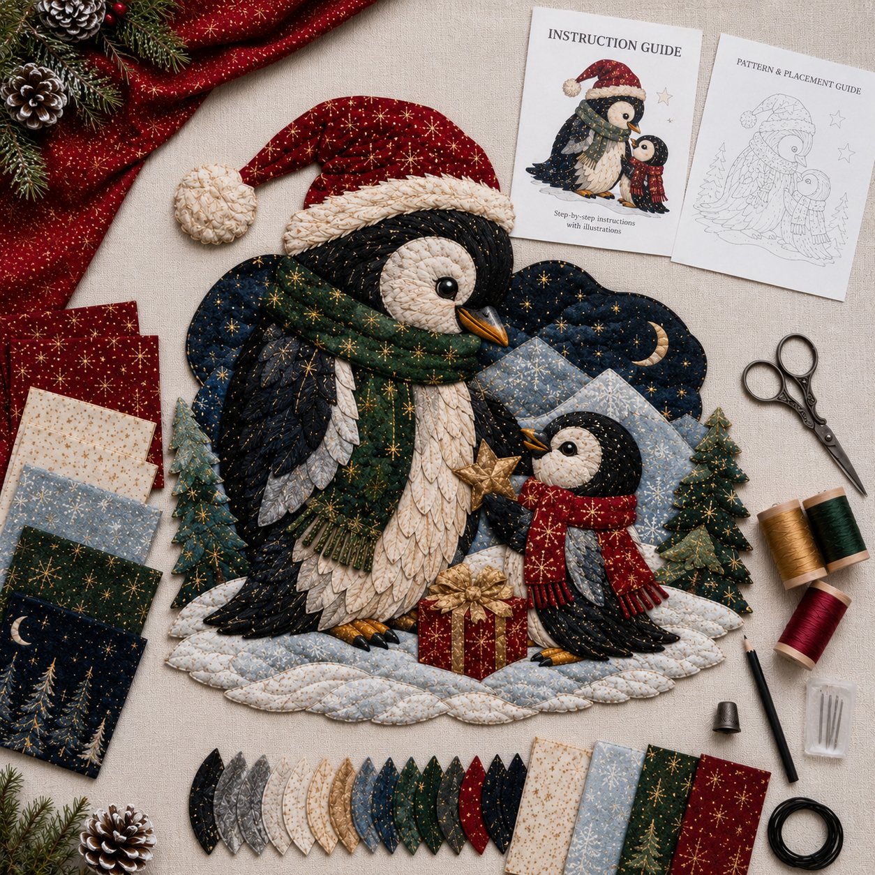 🔥Last Day 49% OFF - 🎄🎅Christmas Woodland Wildlife DIY Patchwork Kit