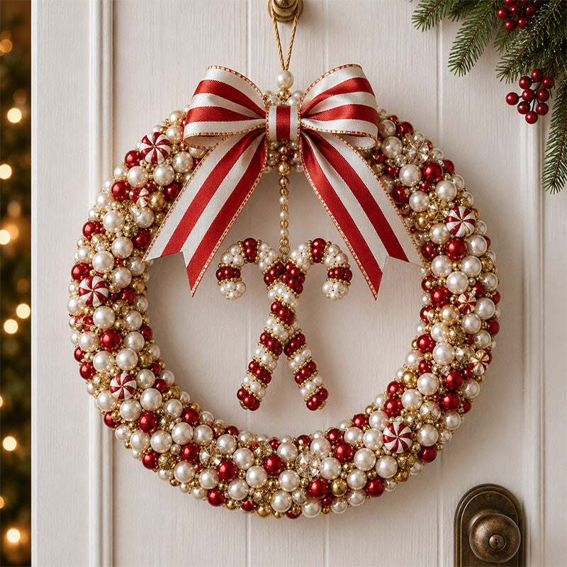 🔥Last Day BUY 3 GET 1 FREE⏳ Last Day 49% OFF – 🎄✨ DIY Christmas Pearl Wreath Kit – Handmade Beaded Holiday Door Décor 💎🎀