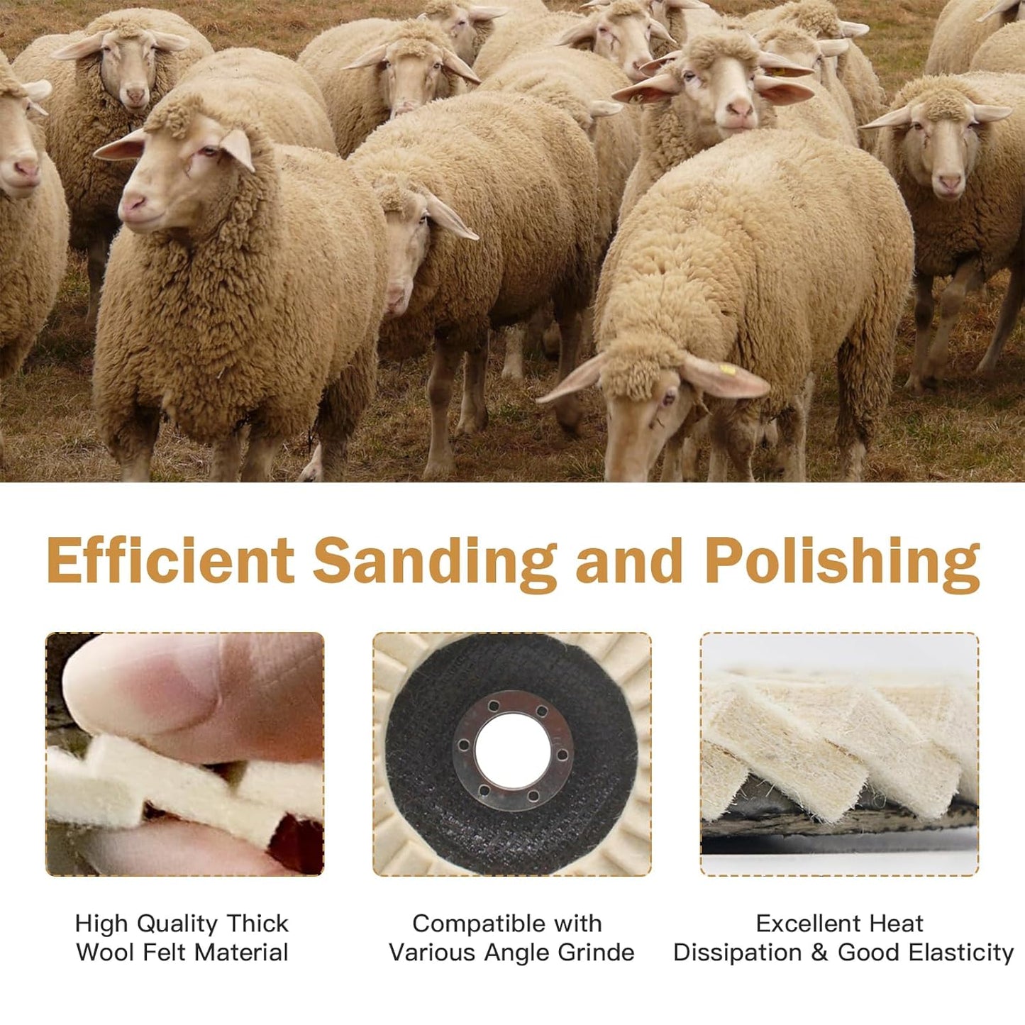 Premium Wool Felt Polishing Flap Disc for Angle Grinders - Mirror Finish Made Easy