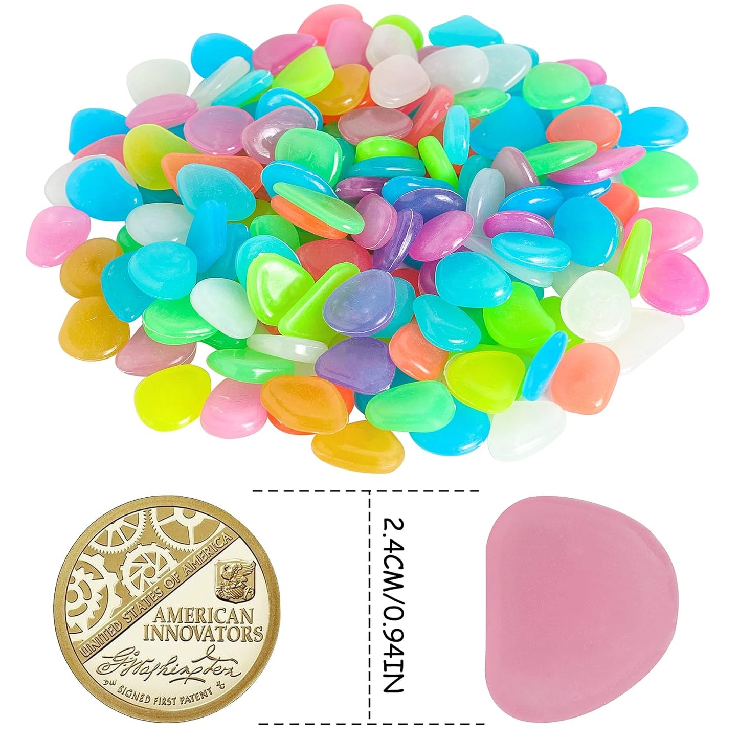 Luminous Stones – Mixed Color Glow (100 PCS)