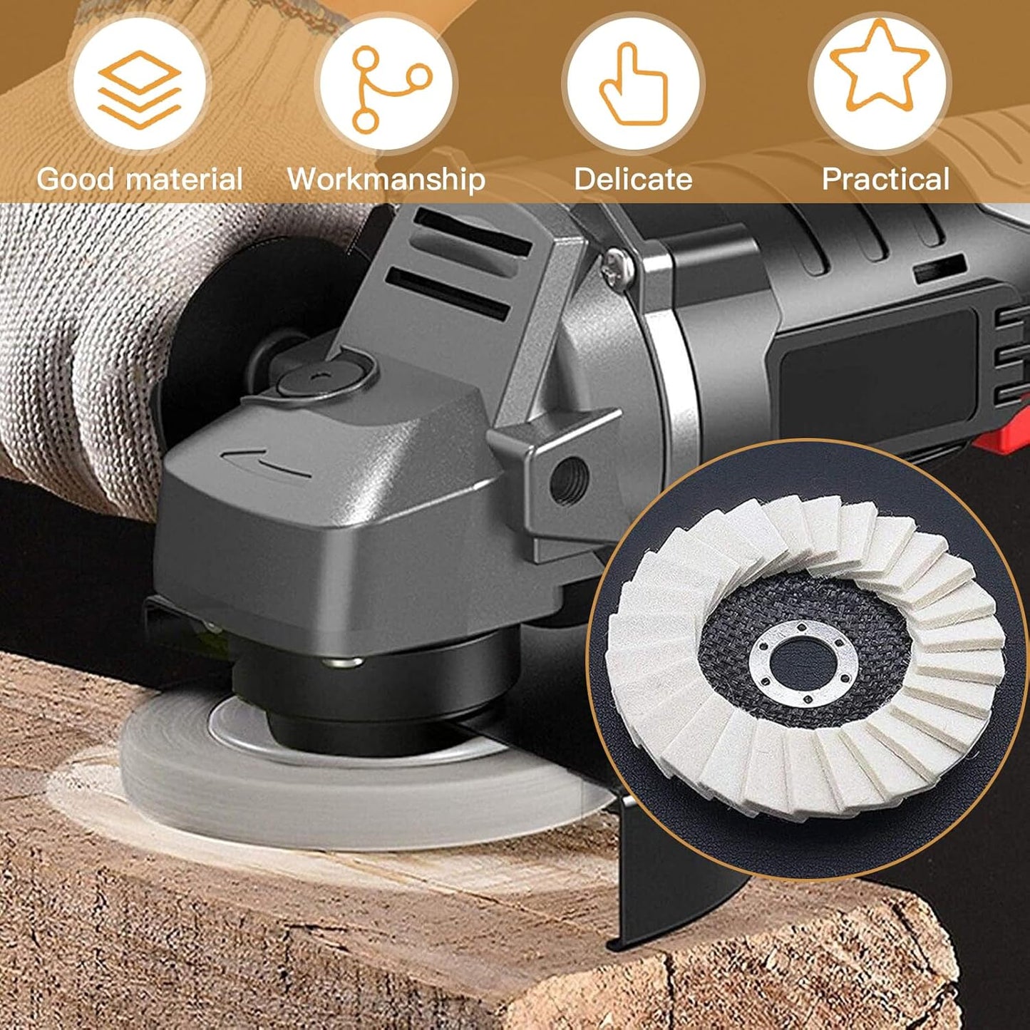 Premium Wool Felt Polishing Flap Disc for Angle Grinders - Mirror Finish Made Easy