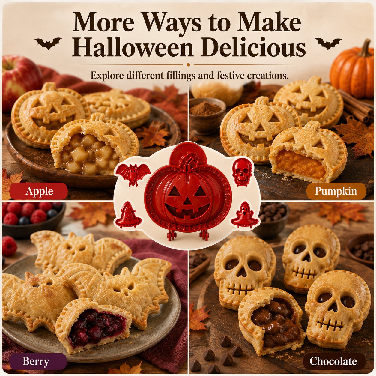 🎃 8-Piece Halloween Mini Hand Pie Mold Set