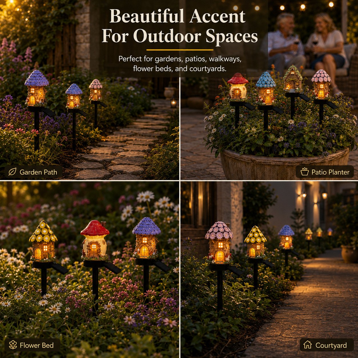 🏆Limited Time Sale 49% OFF🌙🏡Solar Fairy-Tale Mushroom Cottage Garden Light