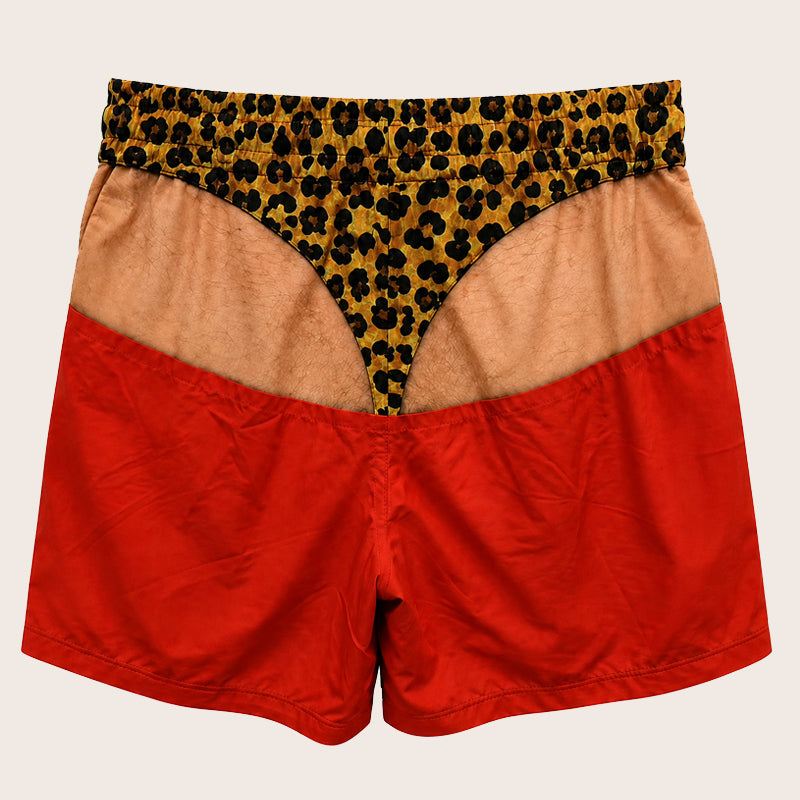🩳 Men's Leopard Print Beach Shorts