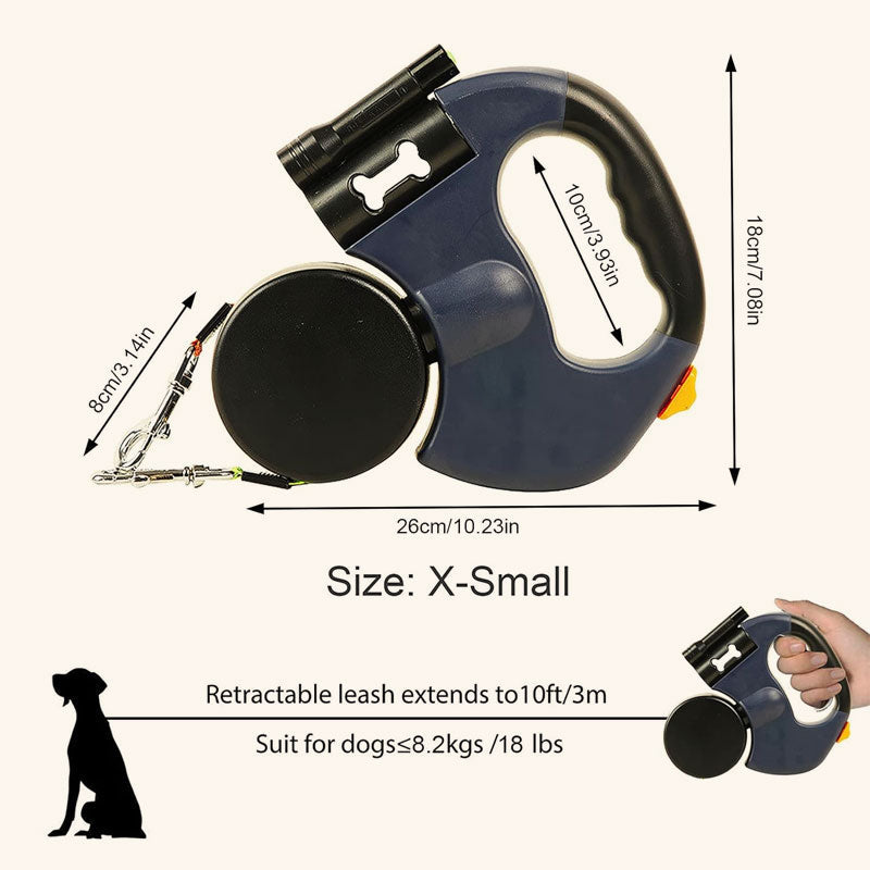 Dual-Head Retractable Dog Leash