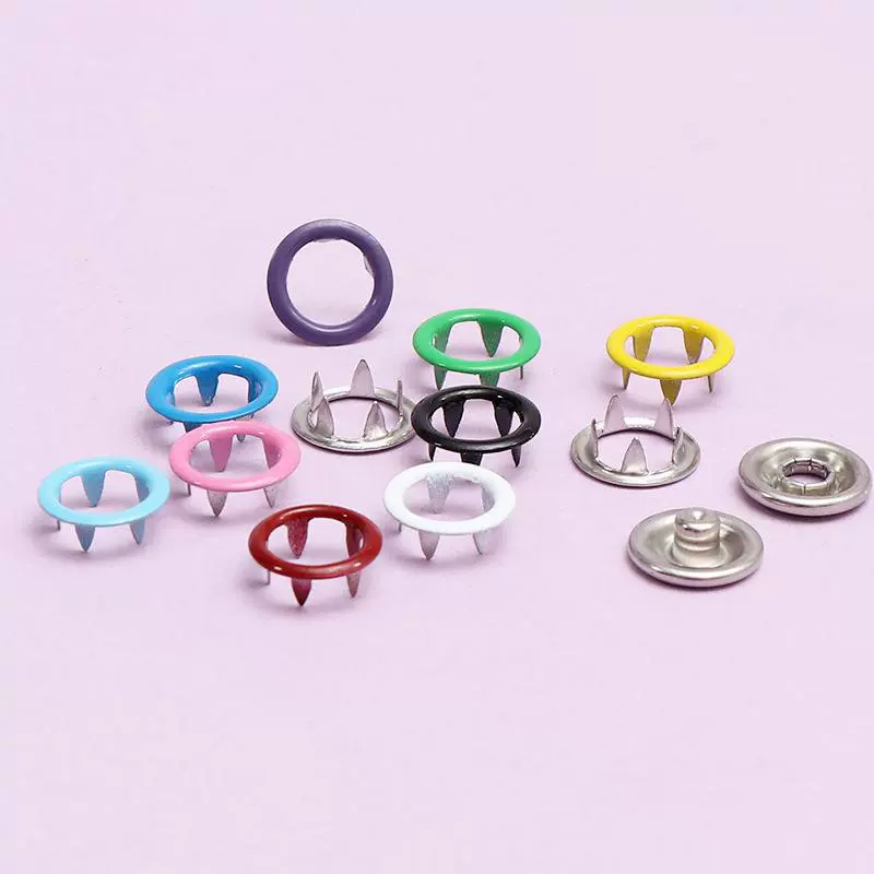 Colored Five-pronged Snap Fasteners